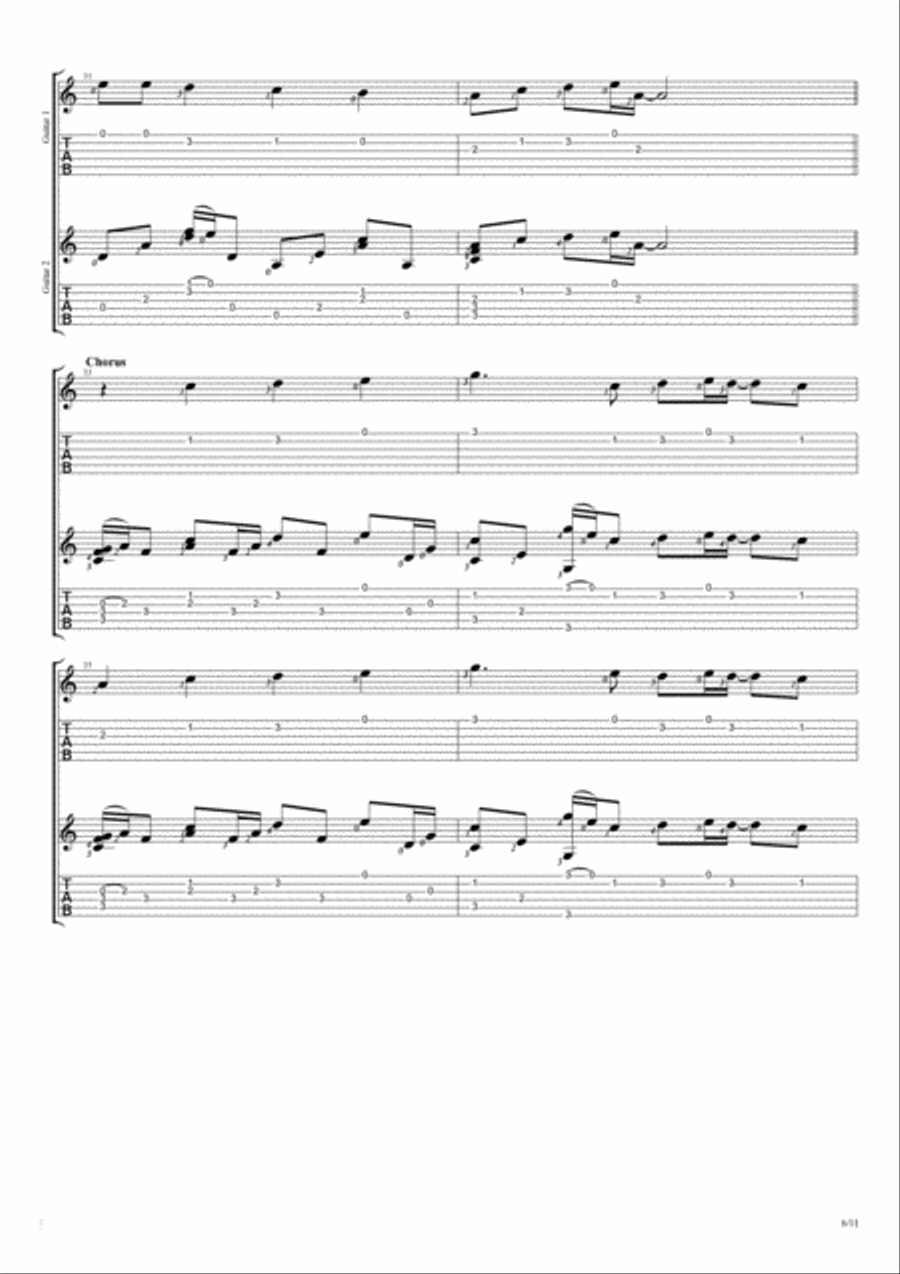 Safe And Sound Electric Guitar scores gallery preview page 6