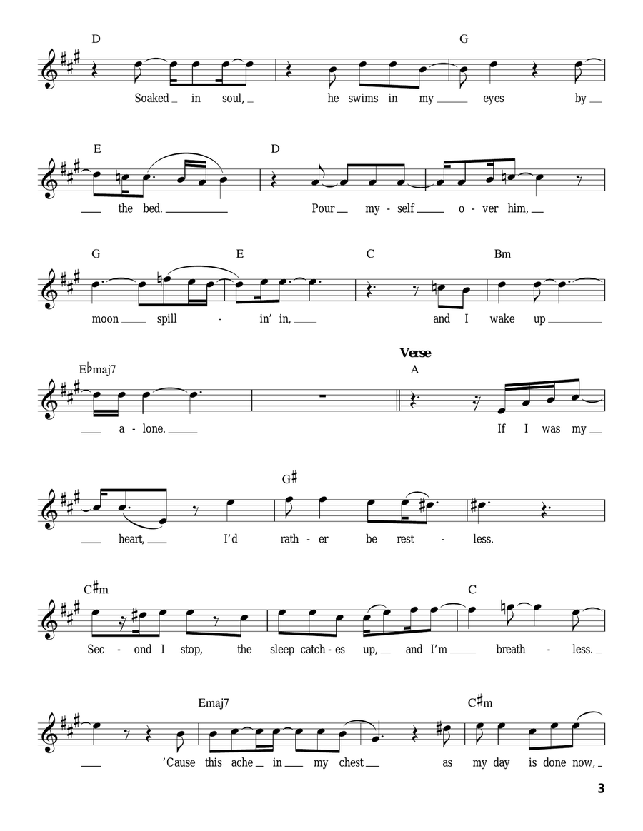 Wake Up Alone Voice scores gallery preview page 3
