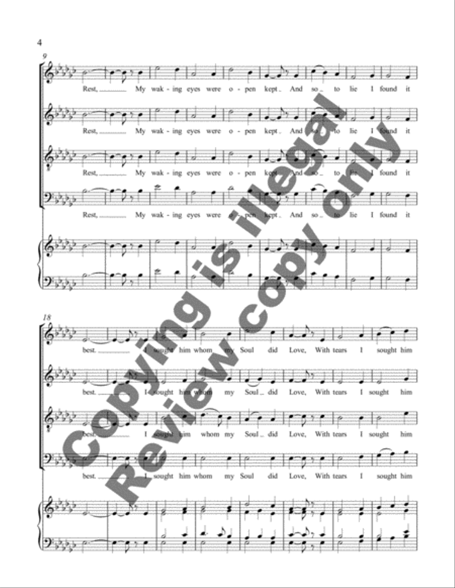 Three Mystical Hymns: 1. By Night When Others Soundly Slept 4-Part scores gallery preview page 4