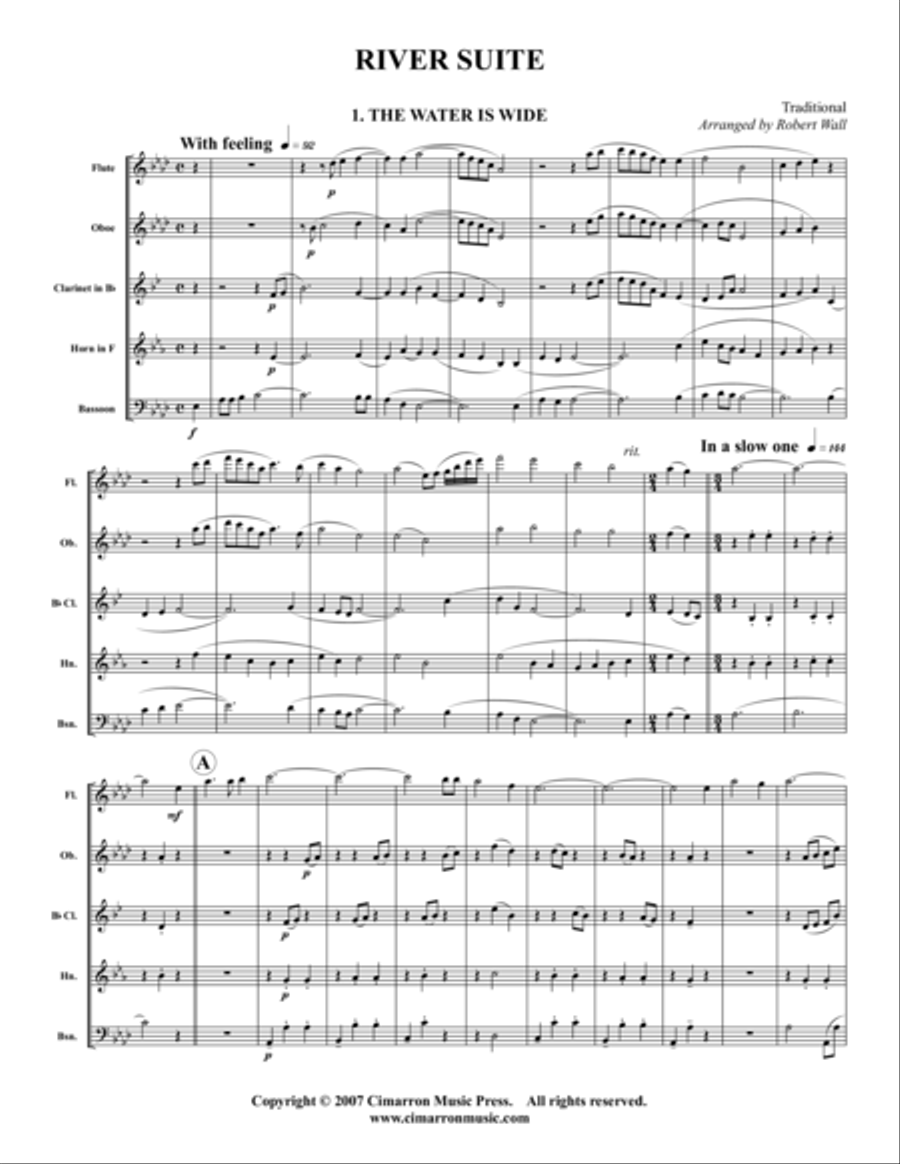 River Suite River Suite Woodwind Quintet scores gallery preview page 1