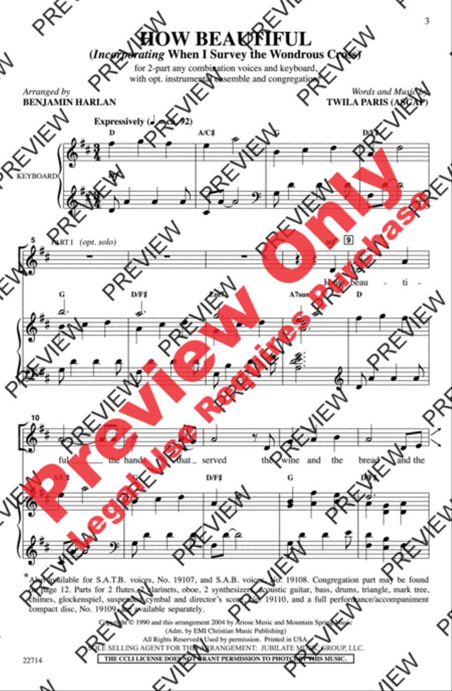 How Beautiful 2-Part scores gallery preview page 2