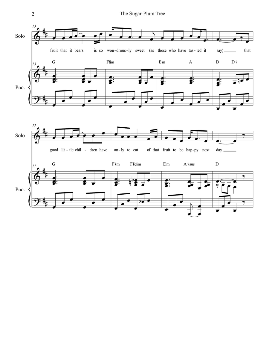 The Sugar-Plum Tree (Solo with SATB) 4-Part scores gallery preview page 2