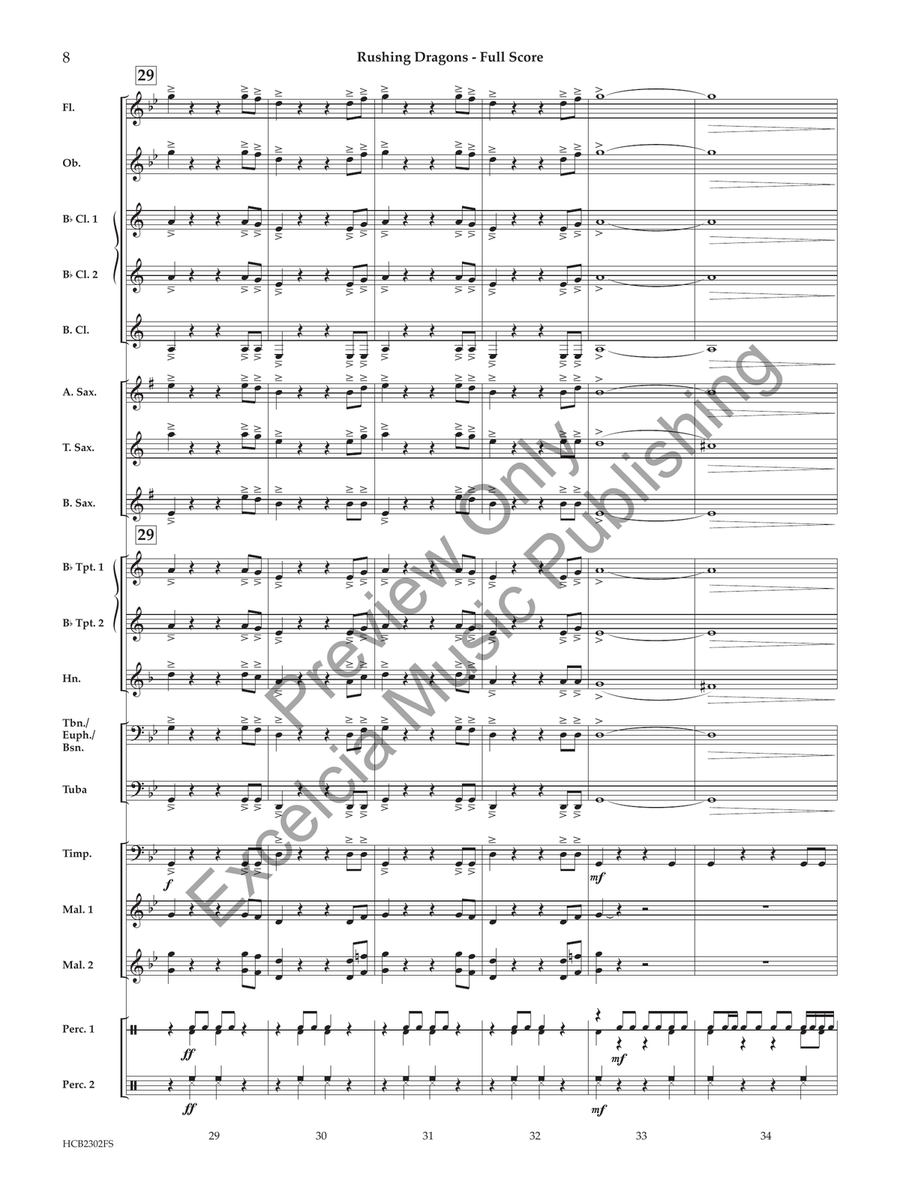 Rushing Dragons (Score) Rushing Dragons (Score) Concert Band scores gallery preview page 9