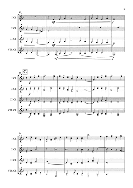 Brassed Off "Danny Boy (Londonderry Air)" Clarinet Quartet (B.Cl.) arr. Adrian Wagner image number null