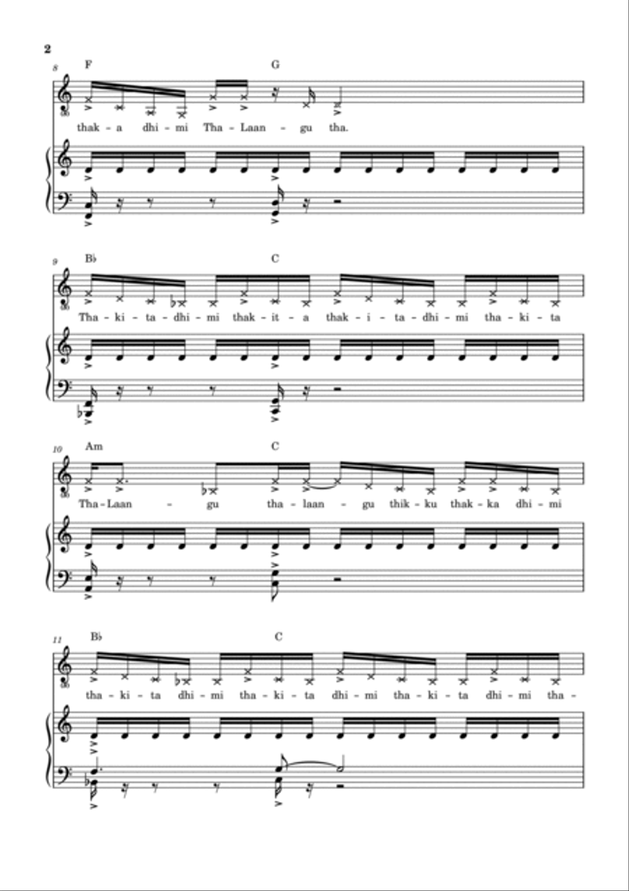 Thee Thee Thee Thee Piano, Vocal, Guitar scores gallery preview page 3