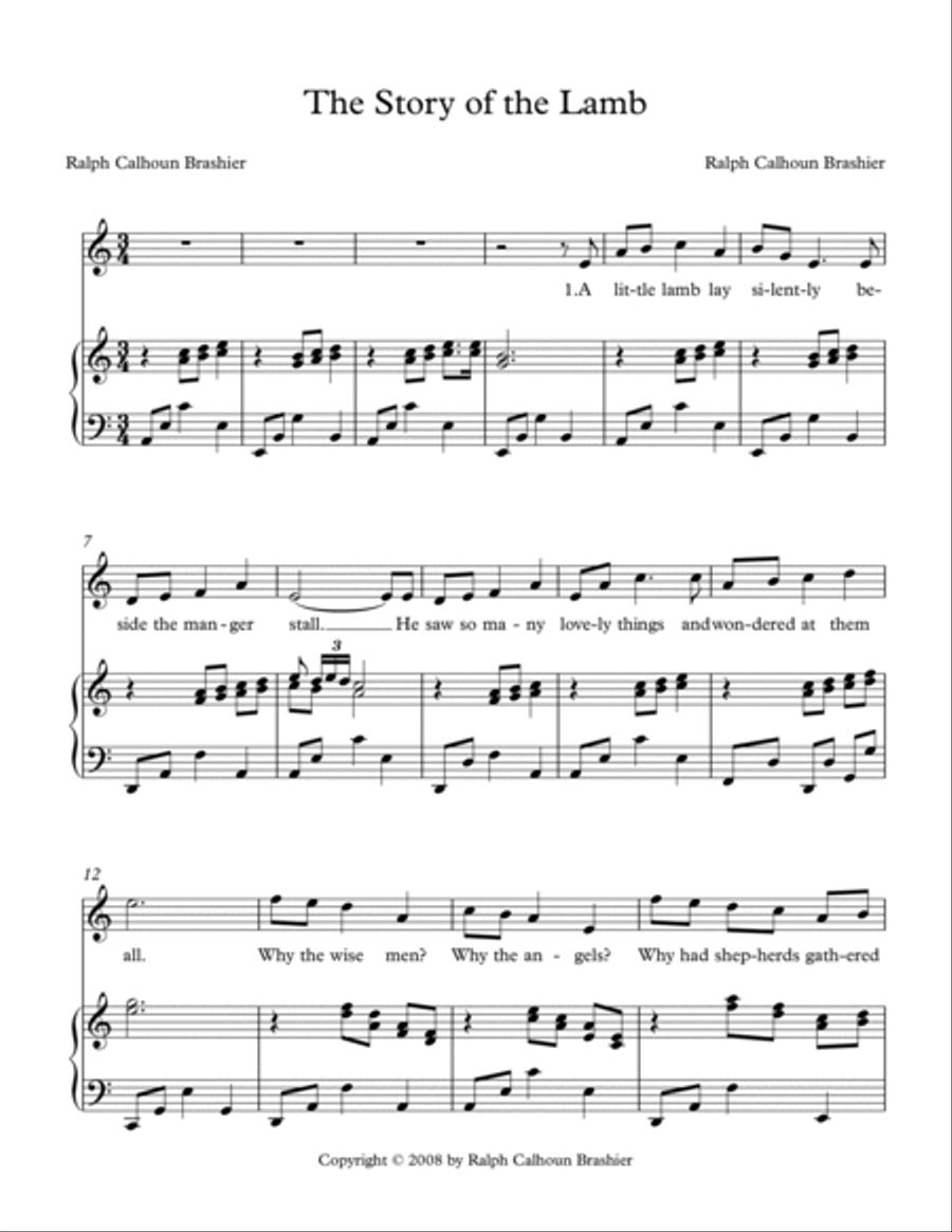 The Story of the Lamb (a Christmas Song) Voice scores gallery preview page 2