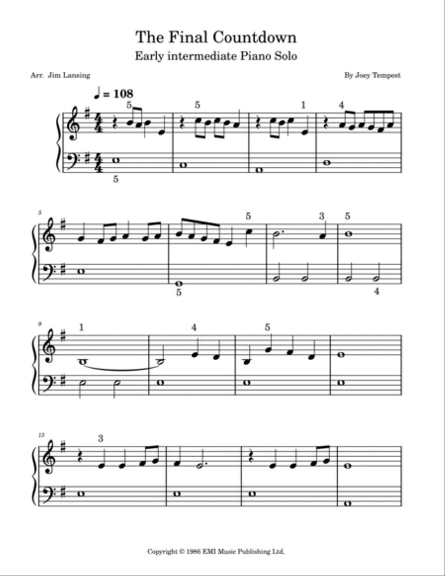 Final Countdown Piano Method scores gallery preview page 2