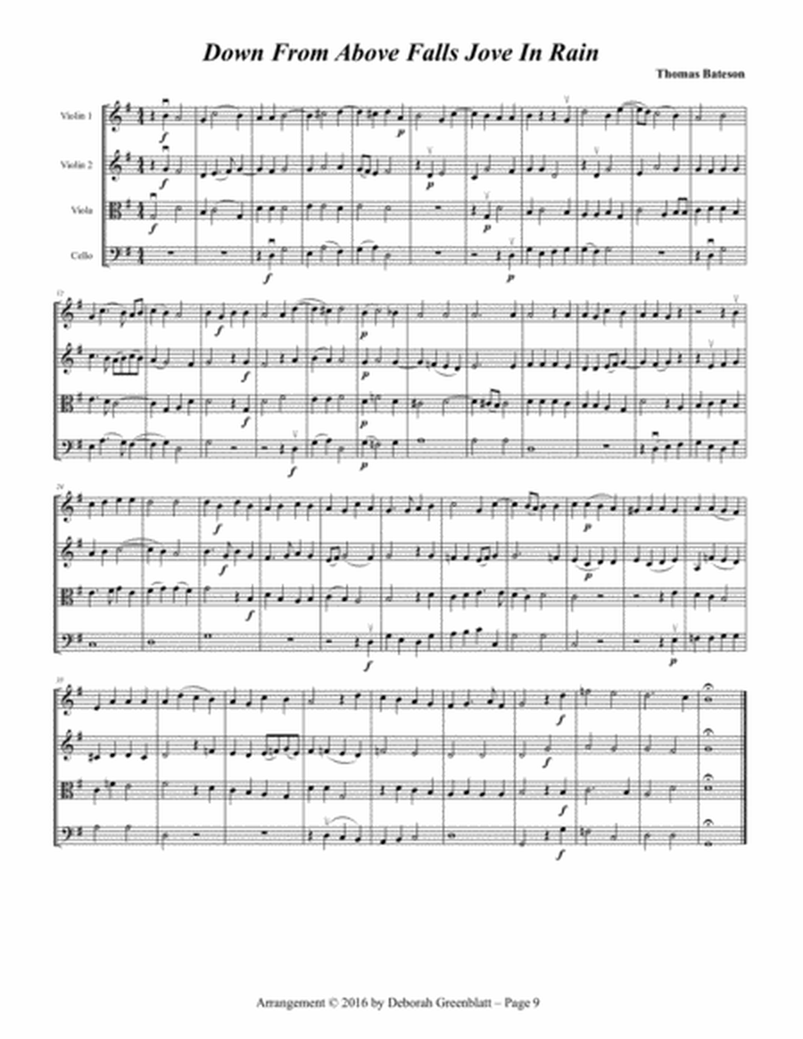Madrigal String Quartets - Score