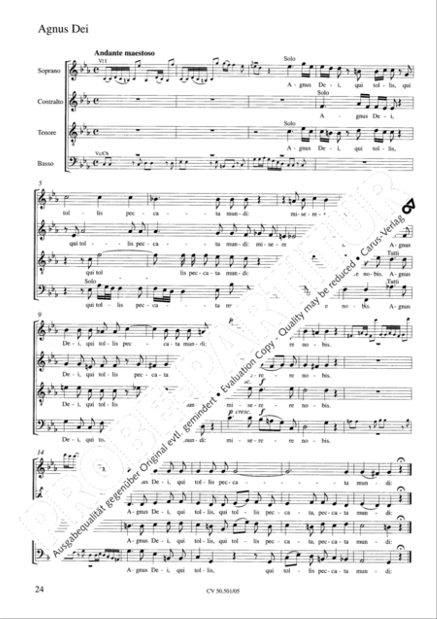 Mass in C Major 4-Part scores gallery preview page 25
