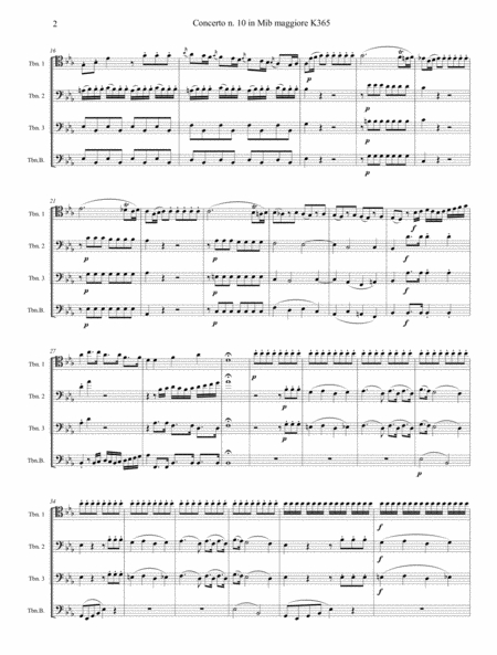 Mozart: Double Concert nr 10 KV365 for 2 Piano and Orchestra - version for 2 Pf and Trombone Quartet