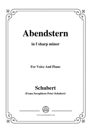 Book cover for Schubert-Abendstern,in f sharp minor,for Voice&Piano