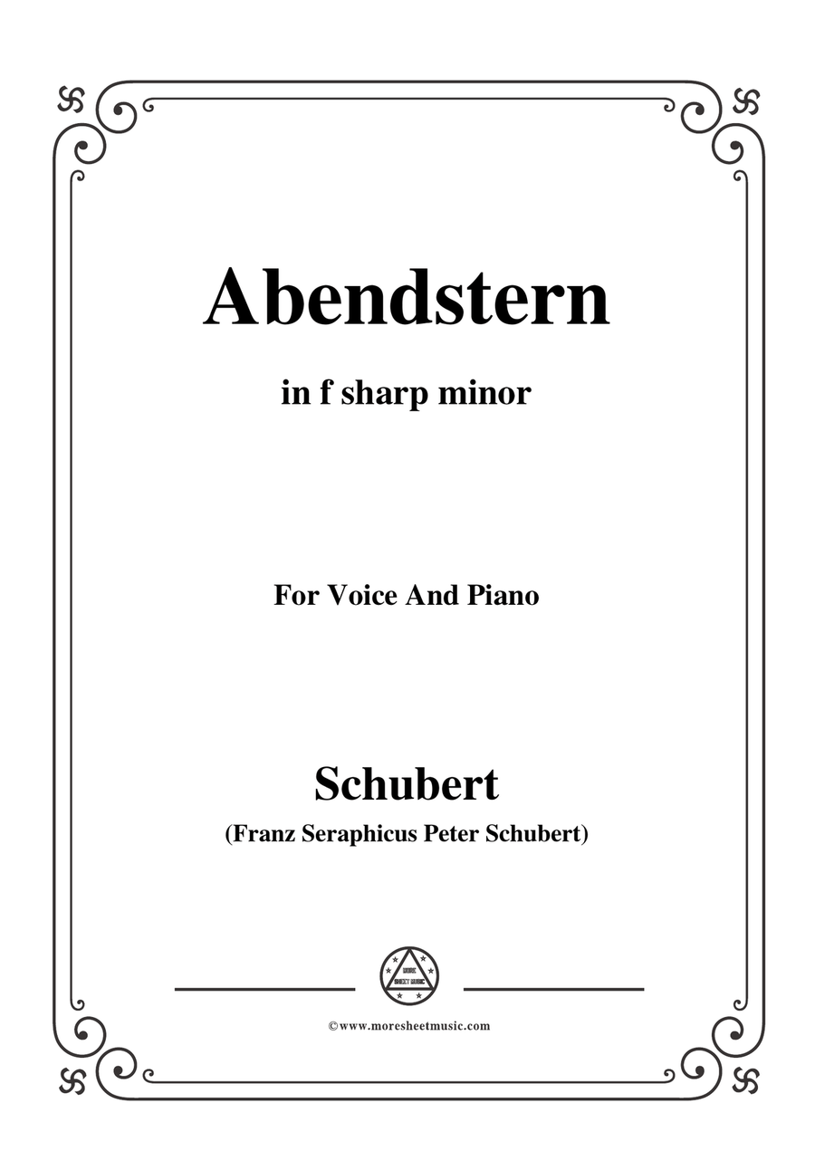 Schubert-Abendstern,in f sharp minor,for Voice&Piano
