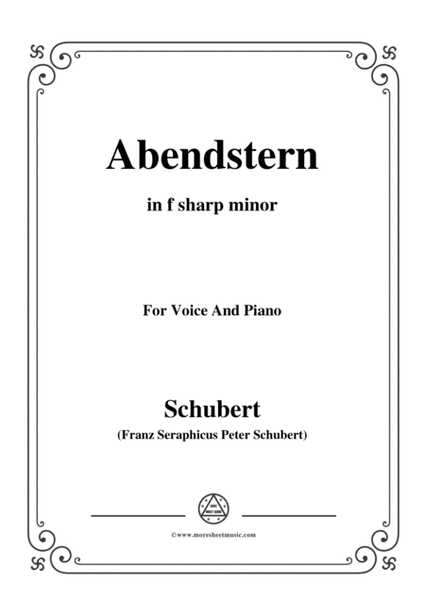 Schubert-Abendstern,in f sharp minor,for Voice&Piano image number null
