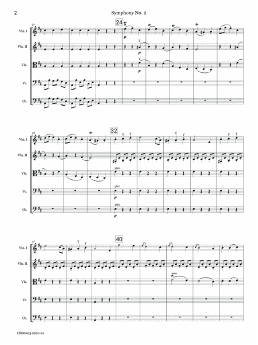 Symphony No. 2, I. Allegro Presto String Orchestra scores gallery preview page 5