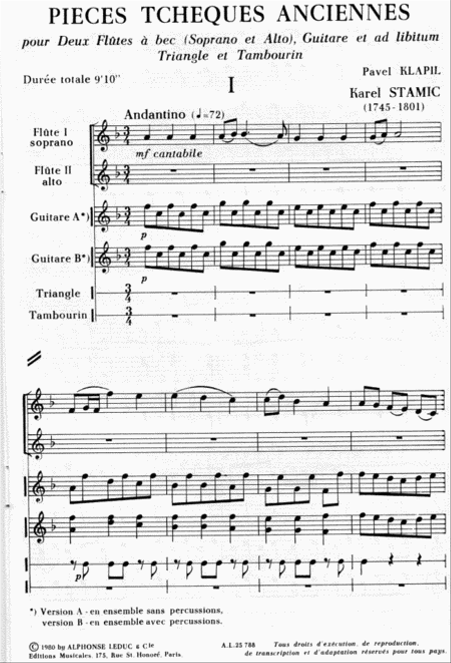 Pieces Tcheques Anciennes (recorder & Other Instruments) Recorder scores gallery preview page 2