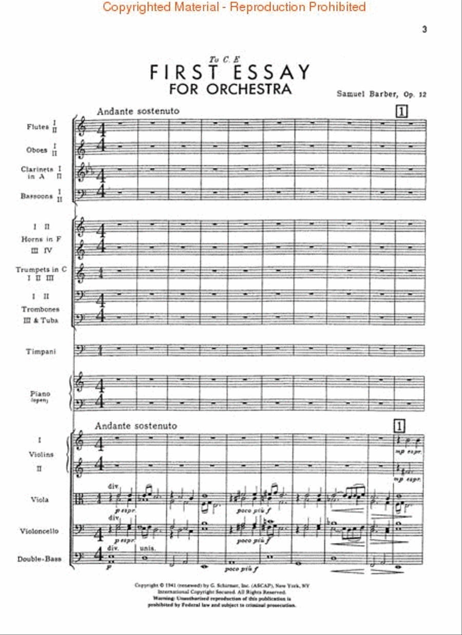 First Essay for Orchestra Orchestra scores gallery preview page 2