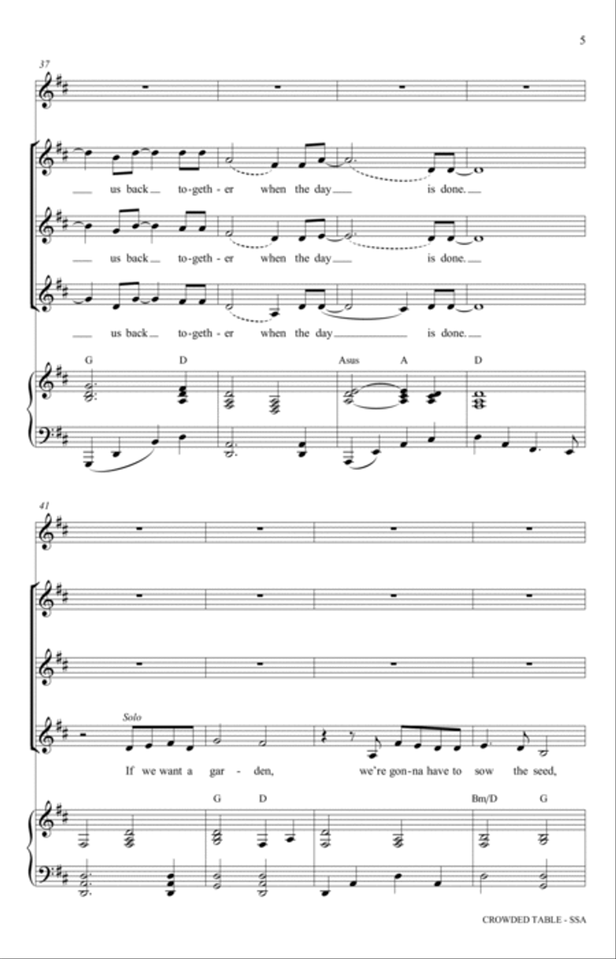 Crowded Table (arr. Andrea Ramsey) SSA scores gallery preview page 5