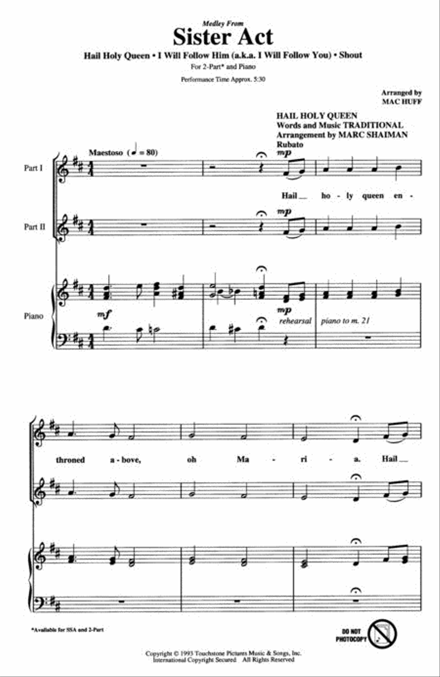 Sister Act (Medley) 2-Part scores gallery preview page 2