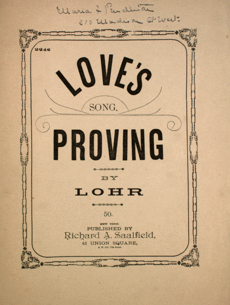 Love's Song. Proving