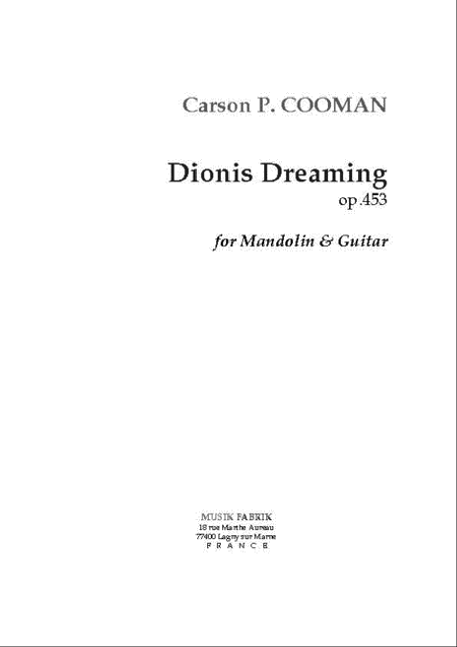 Dionis Dreaming Mandolin scores gallery preview page 1