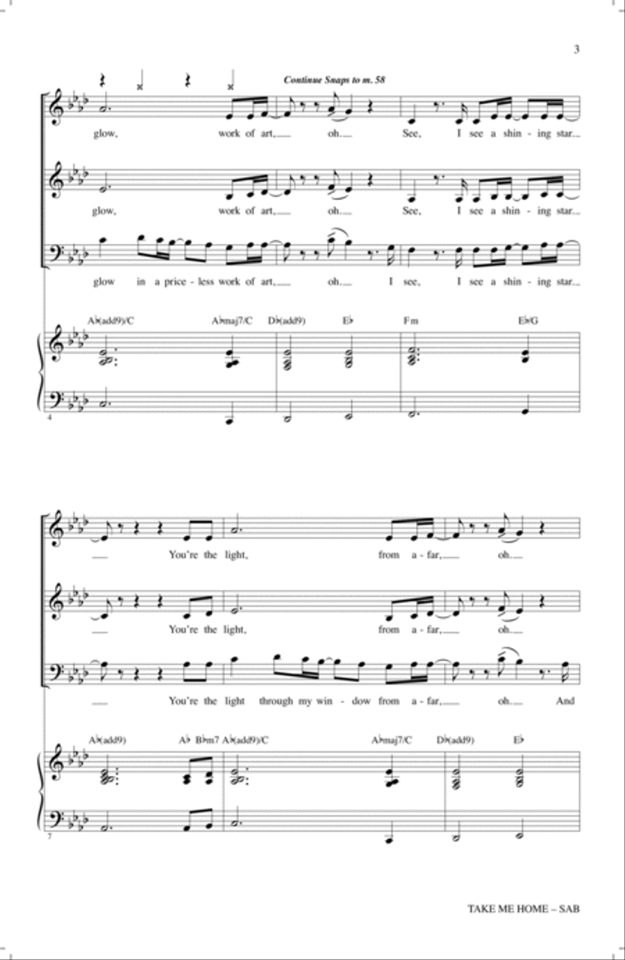 Take Me Home (arr. Roger Emerson) 3-Part scores gallery preview page 2
