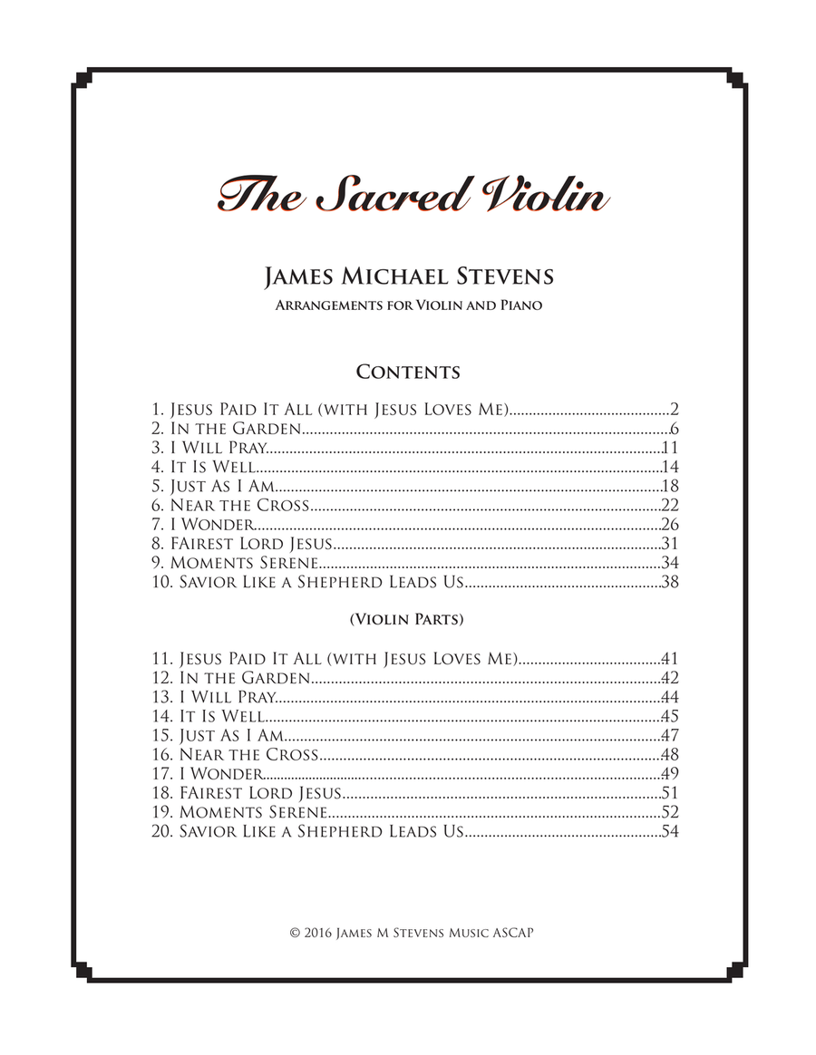 The Sacred Violin (arrangements for Solo Violin and Piano) Violin Solo scores gallery preview page 3