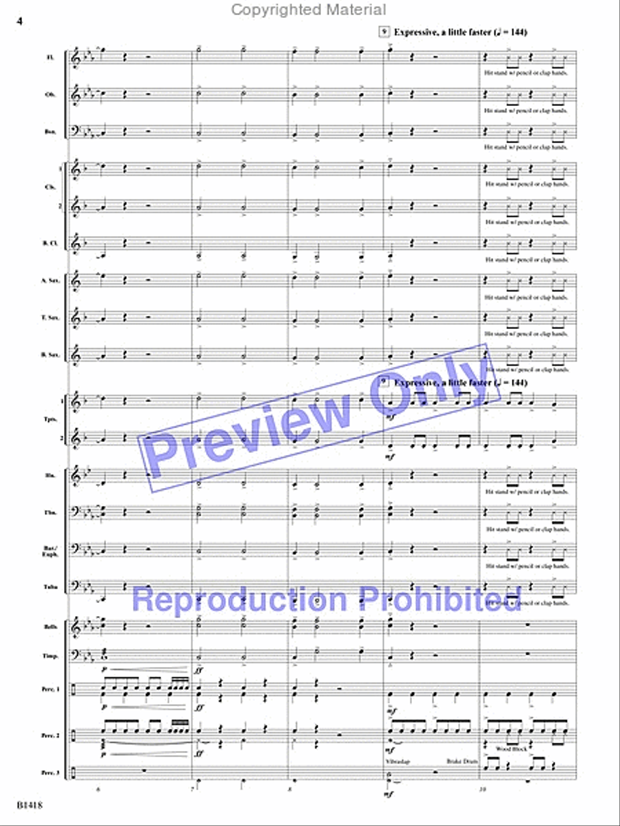 Along the Beaches of Normandy Concert Band scores gallery preview page 17