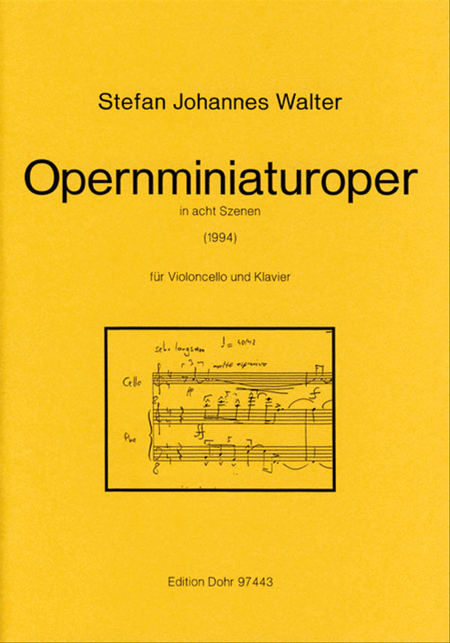 Opernminiaturoper in acht Szenen für Violoncello nebst Klavier (1994) Piano scores gallery preview page 1