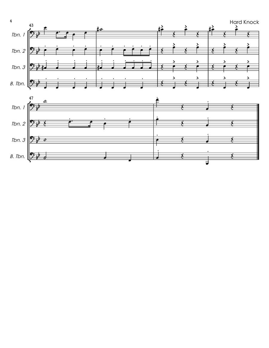 It's The Hard-Knock Life Brass Quartet scores gallery preview page 4