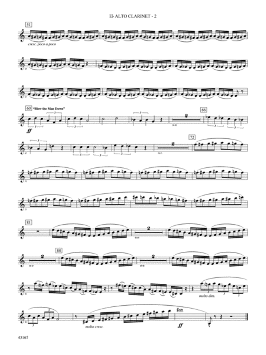 Down to the Sea in Ships (from the NBC TV Film Project 20): E-flat Alto Clarinet Concert Band scores gallery preview page 3