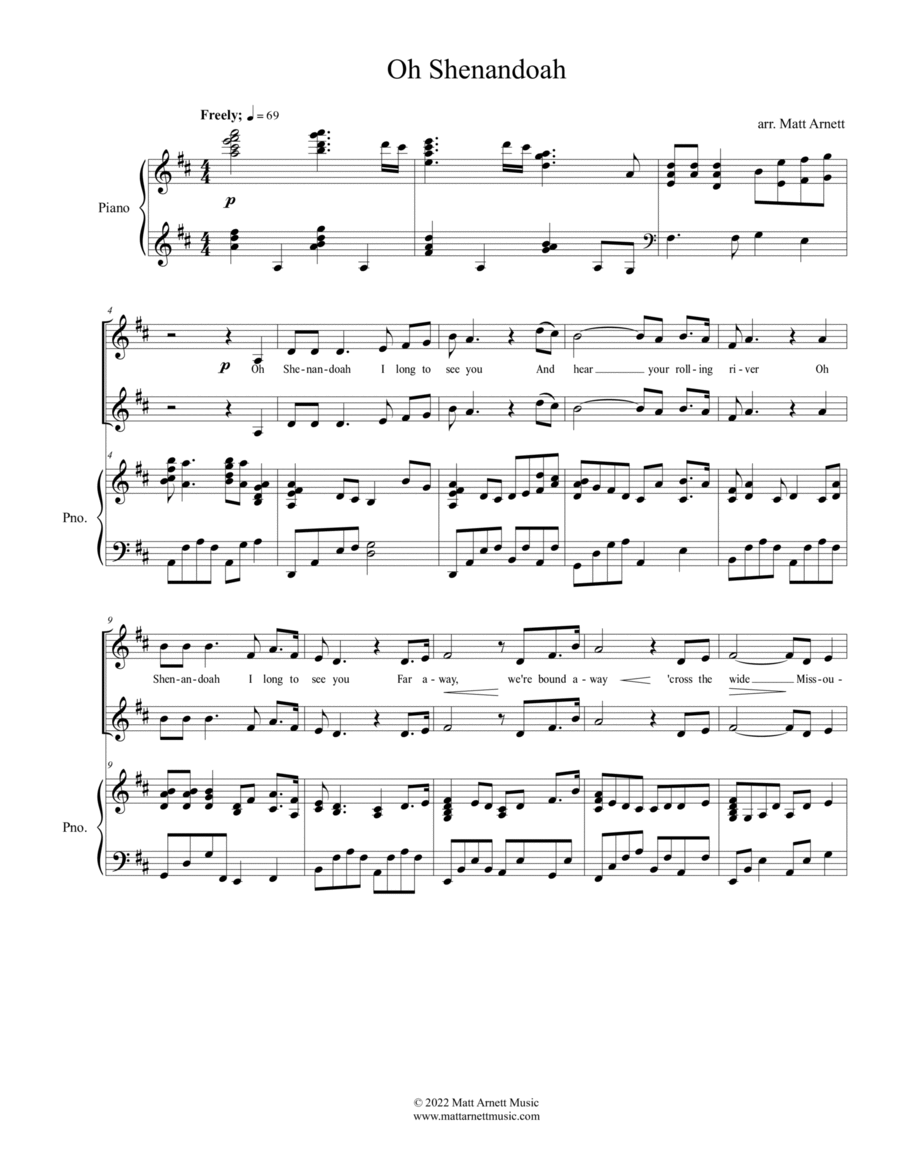 Oh Shenandoah Oh Shenandoah SA scores gallery preview page 1