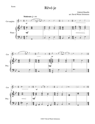 Rêvé-je (Am I dreaming) for cor anglais and piano