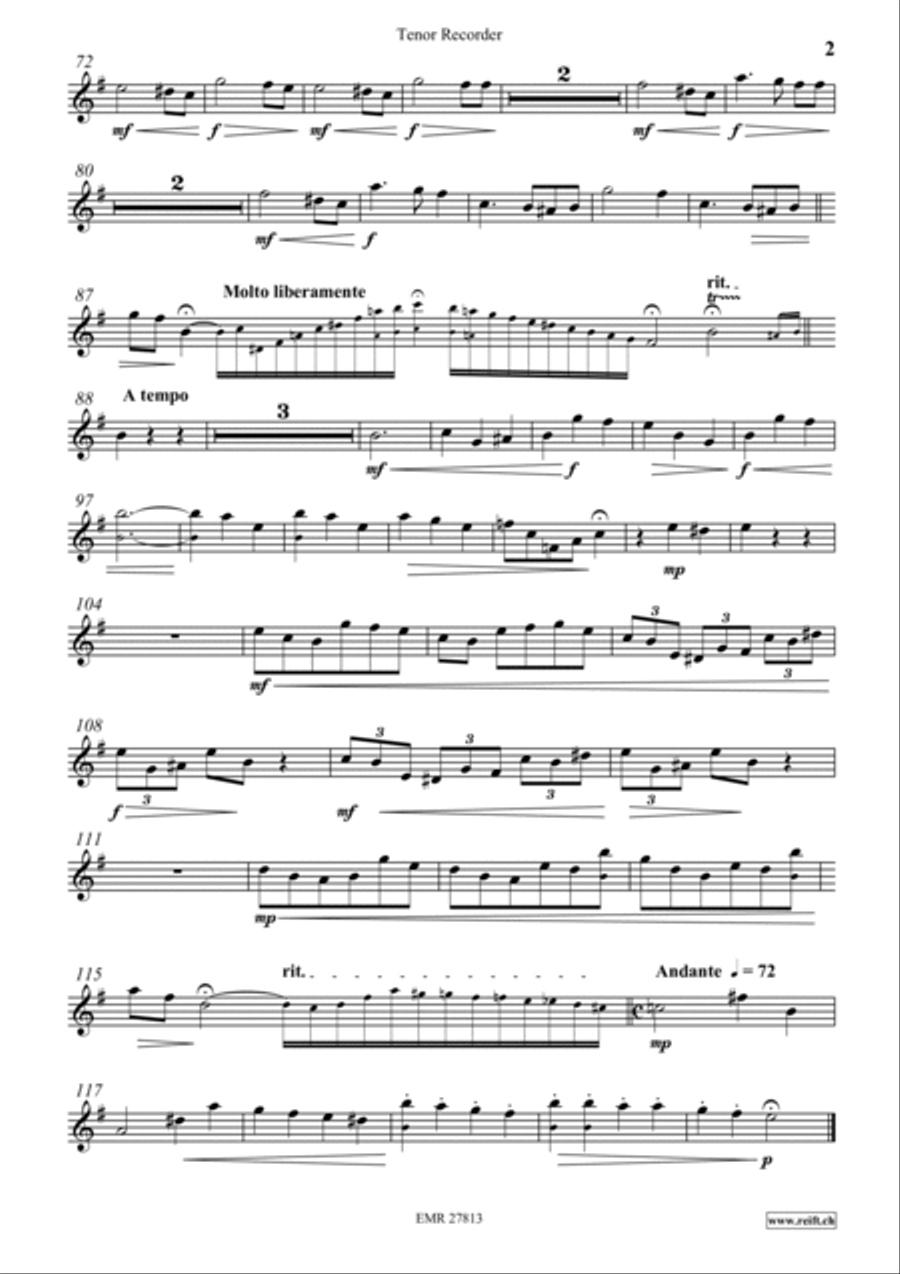 Nocturne Nocturne Tenor Recorder scores gallery preview page 3