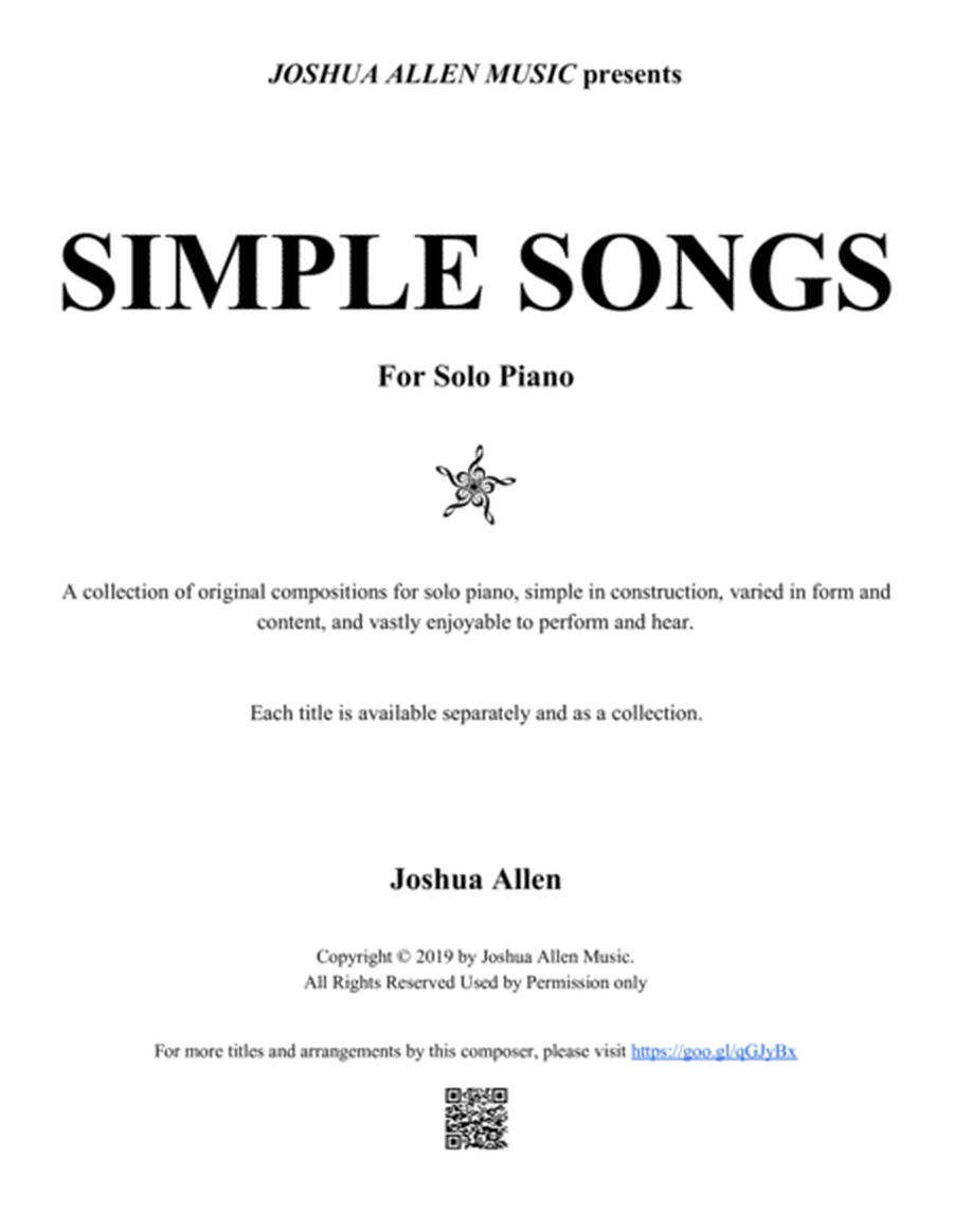 SIMPLE SONGS for Solo Piano