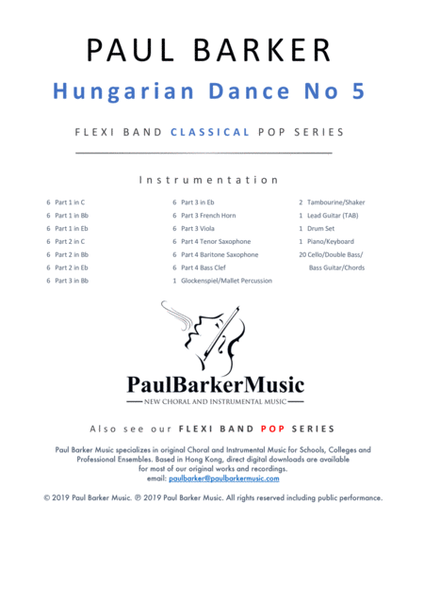 Hungarian Dance No: 5 (Flexible Instrumentation) image number null