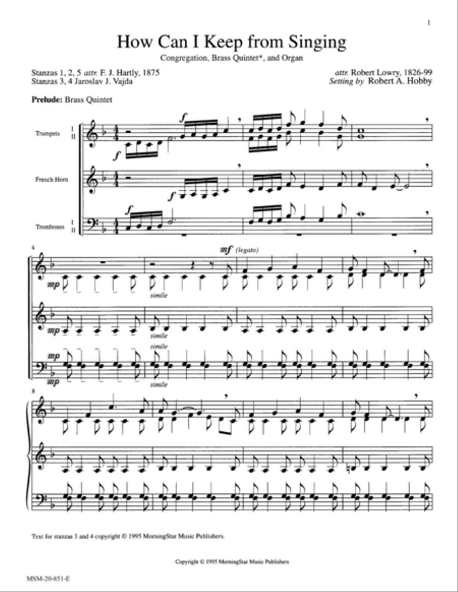 How Can I Keep From Singing Choir scores gallery preview page 1