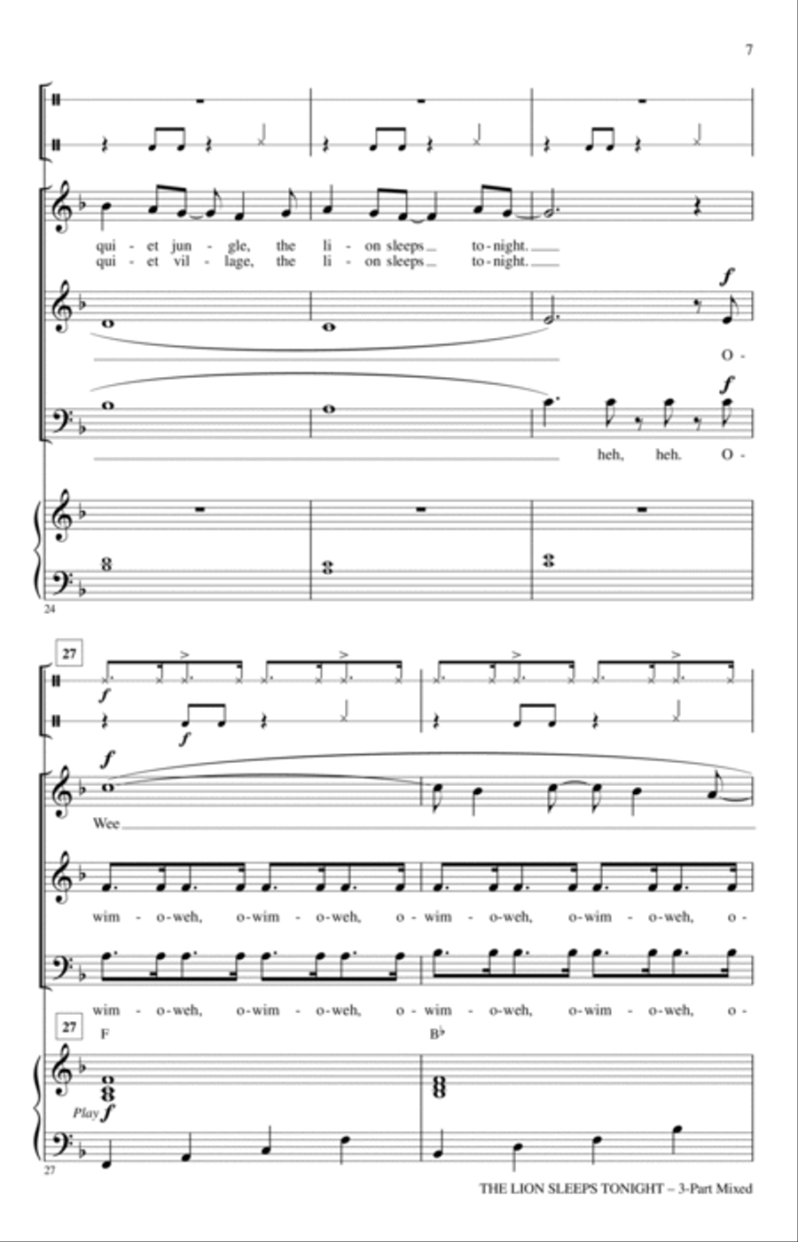 The Lion Sleeps Tonight The Lion Sleeps Tonight 3-Part scores gallery preview page 5
