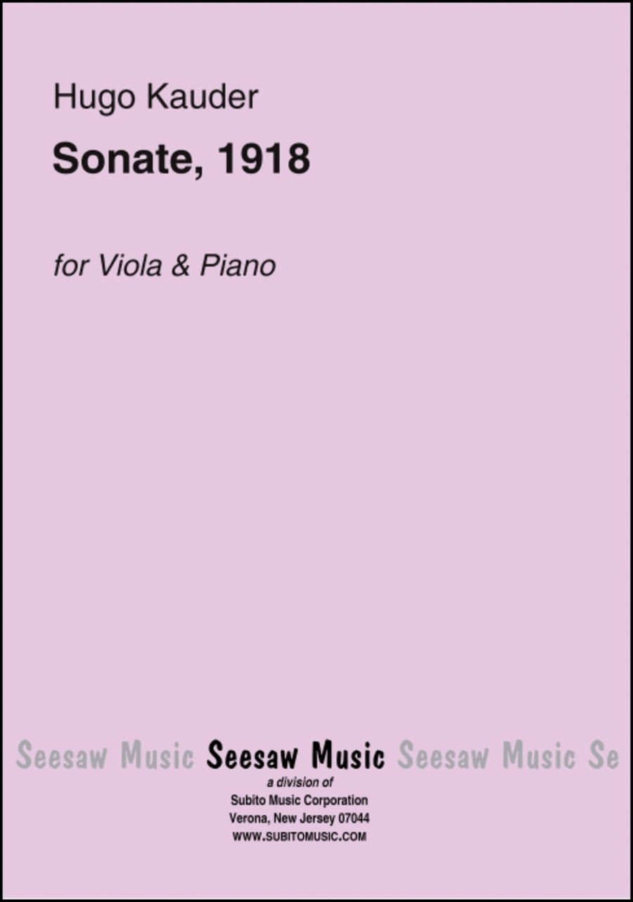 Sonate in F, 1918