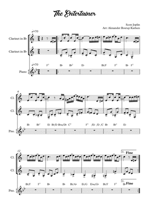 The Entertainer - Clarinet duet