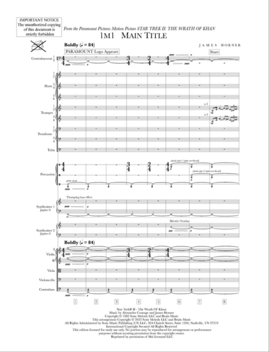 Star Trek II: The Wrath of Khan Orchestra scores gallery preview page 2