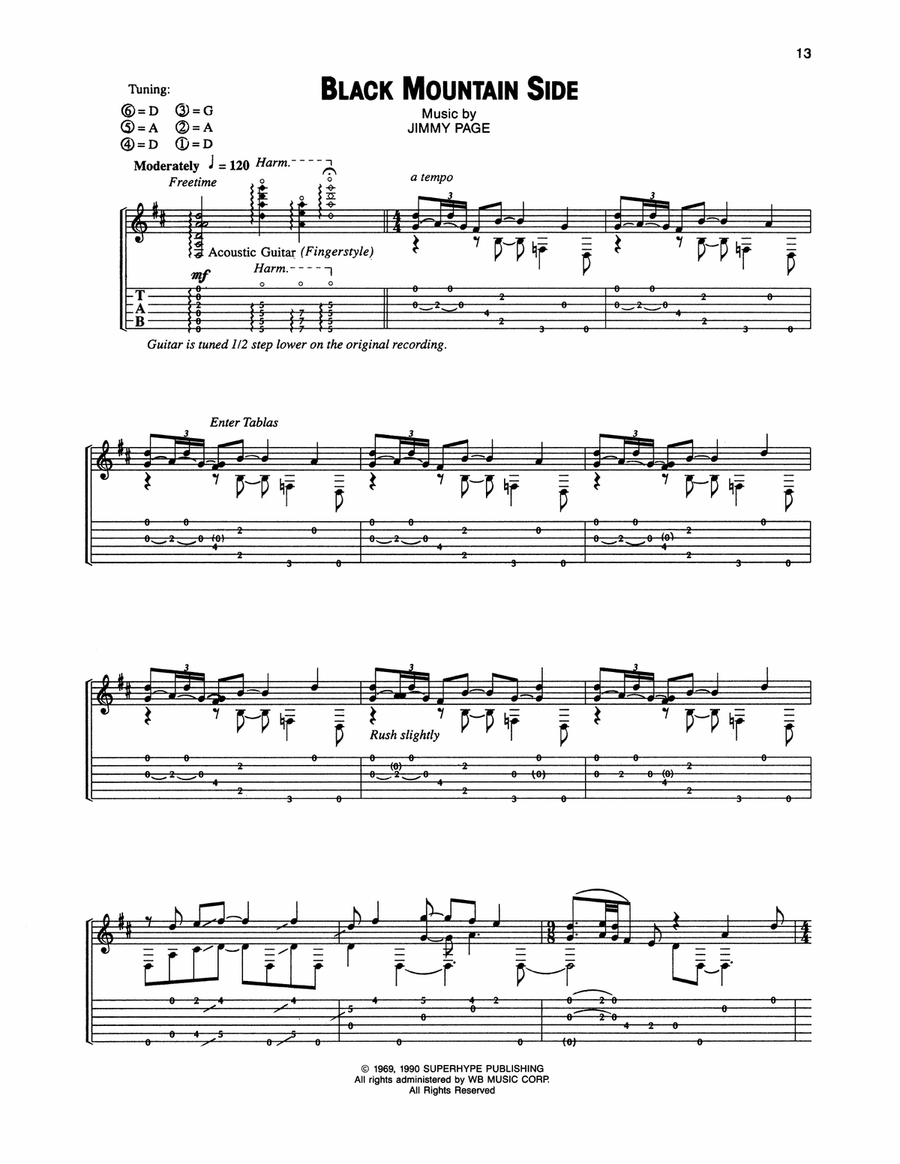 Black Mountain Side Acoustic Guitar scores gallery preview page 1