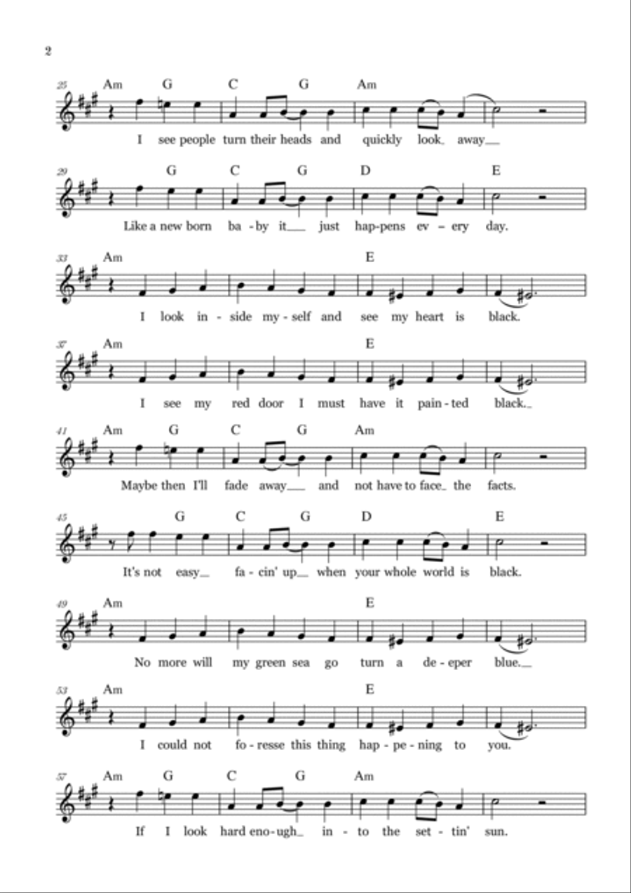 Paint It, Black Paint It, Black Alto Saxophone scores gallery preview page 2