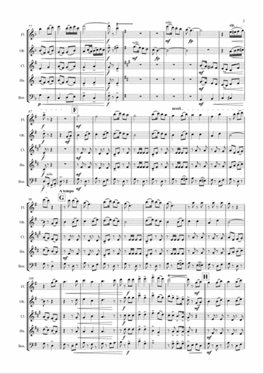 Muss i denn, muss i denn, zum Städele hinaus - Wooden Heart (Elvis Presley) - Wind Quintet Woodwind Quintet scores gallery preview page 4