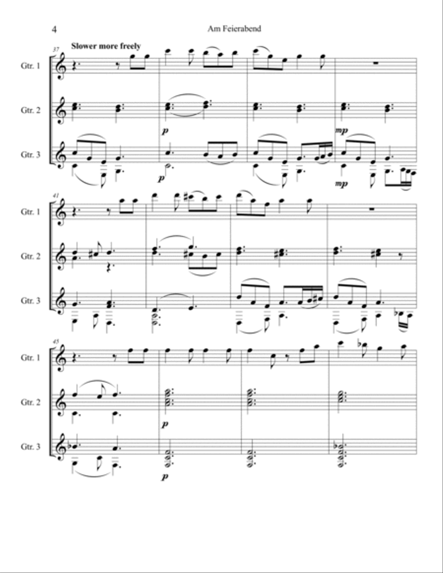 Am Feierabend Guitar Ensemble scores gallery preview page 4