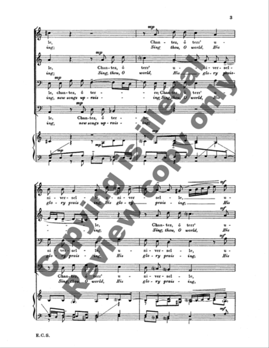Chantez a Dieu (Sing unto God) TTBB scores gallery preview page 10