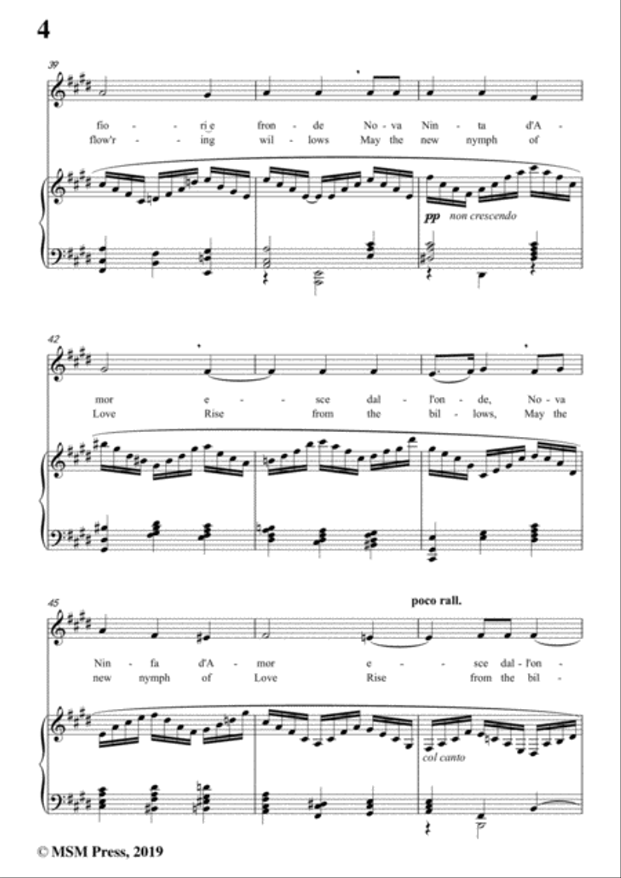 Quagliati-Apra il suo verde seno,from 'Il Carro di fedeltà d'amore',in E Major,for Voice and Piano Voice Solo scores gallery preview page 6