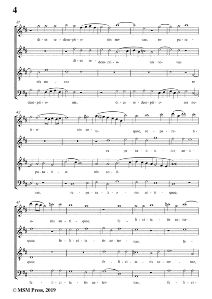 Porta-Hodie nobis de coelo,in D Major,for A cappella 4-Part scores gallery preview page 6