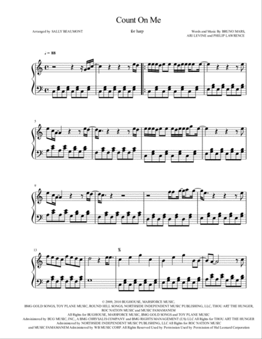 Count On Me Harp scores gallery preview page 1