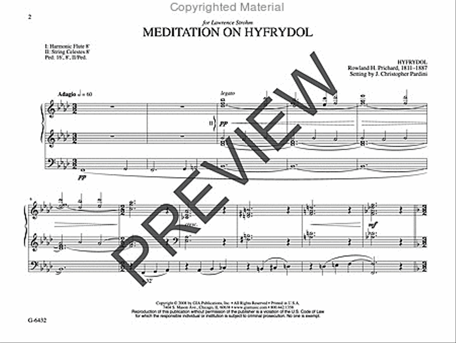 Meditation and Toccata on HYFRYDOL Organ scores gallery preview page 2