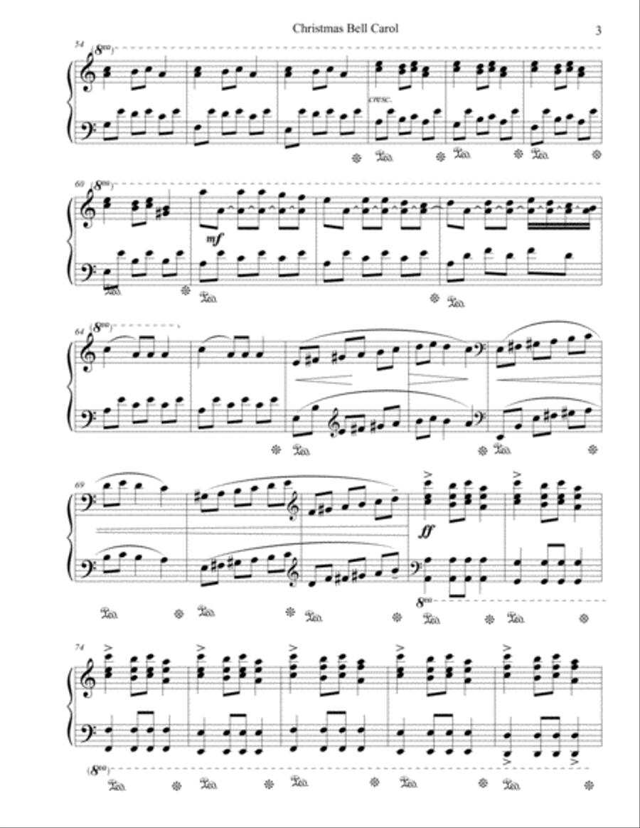 Christmas Bell Carol Piano Solo scores gallery preview page 3